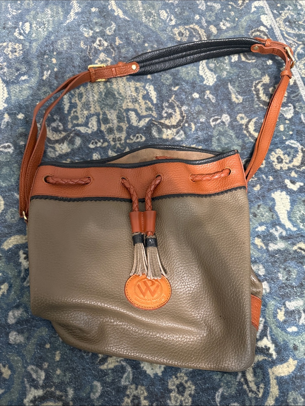 Magnum Two-Tone Olive and Cognac Crossbody Bag